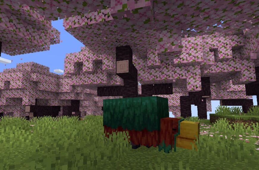 Minecraft Version 1.20 ”Trails & Tales” Ny video om ”The Sniffer” och körsbärsblomsbiomen